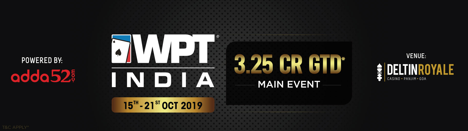 WPT India 2019 at Deltin Royale in Goa-WPT 2019 Schedule
