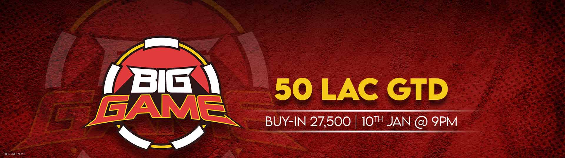 BIG GAME 50 LAC GTD - Price Pool Tournament