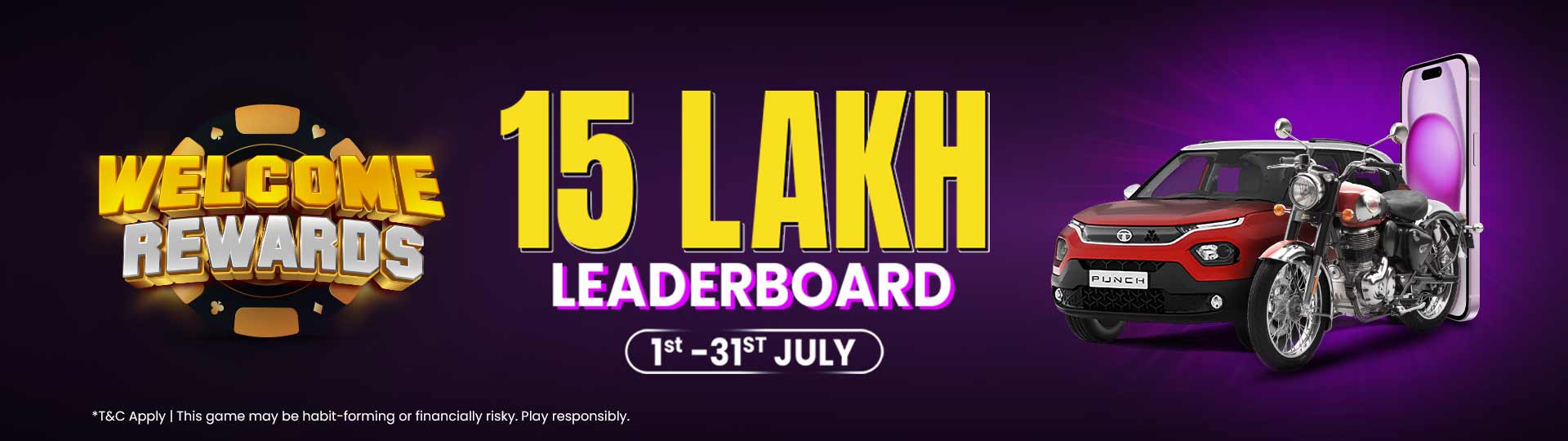 15 Lakh Monthly Leaderboard July: Win Tata Punch, Royal Enfield, iPhone 15