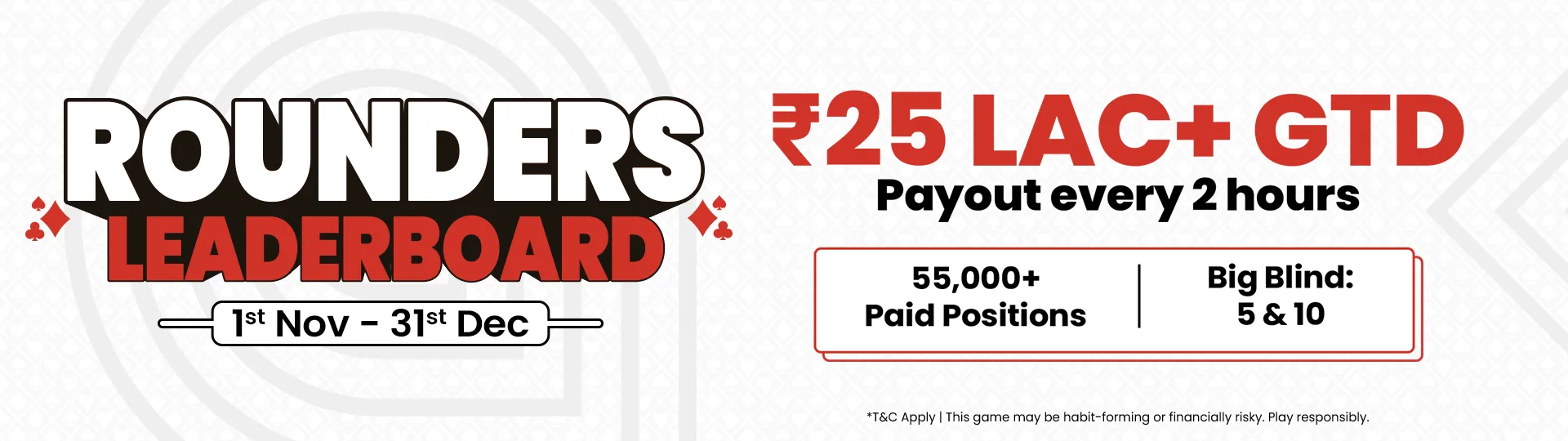 Rounders Leaderboard – Win from ₹25 Lac+ prize pool