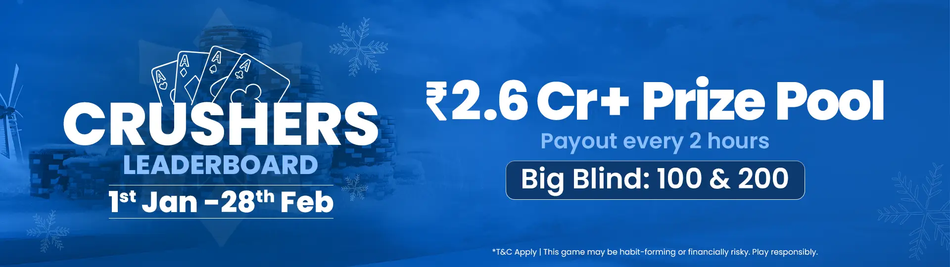 Crushers Leaderboard – play poker and win ₹2.6 Cr+ in rewards.