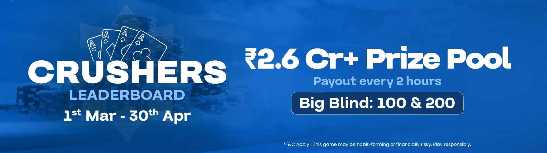 Crushers Leaderboard – play poker and win ₹2.6 Cr+ in rewards.